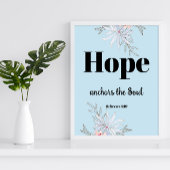 Bijbelvers Hebreeën Blauw Bloemen Poster