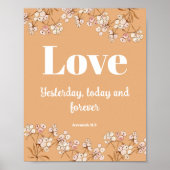 Bijbelvers Hebreeën Licht Terracota Bloemen Poster (Voorkant)