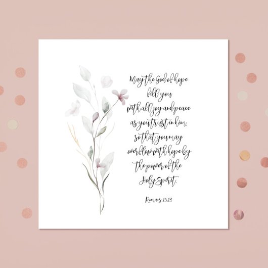 Bijbelvers Hebreeuws Vierkant Servet