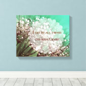 Bijbelvers: Ik kan alle dingen doen door Christus Canvas Afdruk (Insitu (Houten vloer))