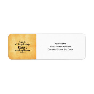 Bijbelvers: Ik kan alle dingen doen door Christus Etiket