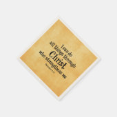 Bijbelvers: Ik kan alle dingen doen door Christus Servetten (Hoek)