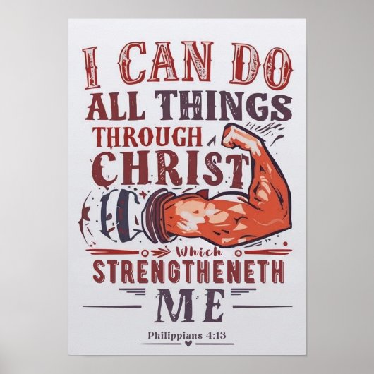 Bijbelvers - Ik kan alles doen door Christus Poster (Voorkant)