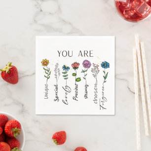 Bijbelvers Inspiratie Wilde Bloem Positieve Quote Servet