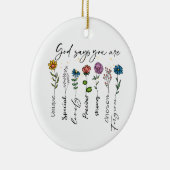 Bijbelvers Inspiratie Wildflower Christelijk Quote Keramisch Ornament (Rechts)