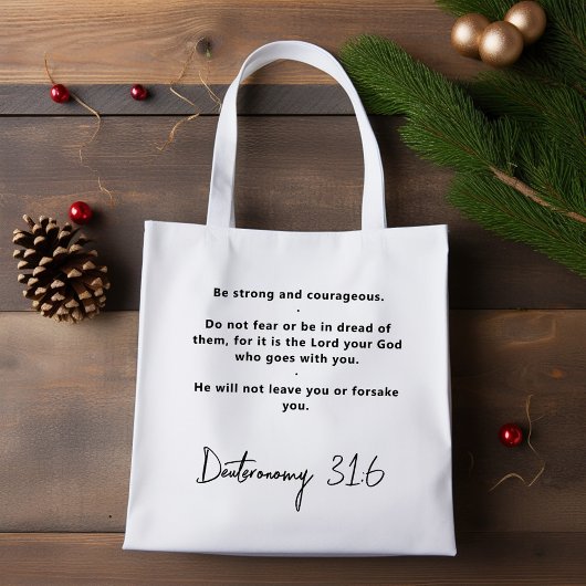 Bijbelvers Inspirerend Wees sterke Canvas tas