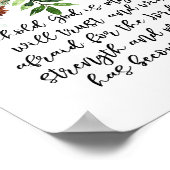 Bijbelvers Isaiah Winter florale druppel Poster (Hoek)