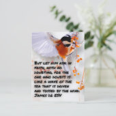 Bijbelvers Jakobus 1:6 Briefkaart (Staand voorkant)