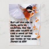 Bijbelvers Jakobus 1:6 Briefkaart (Voorkant)