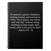 Bijbelvers James 2:15 - 16 Notitieboek (Voorkant)