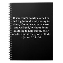 Bijbelvers James 2:15 - 16 Notitieboek