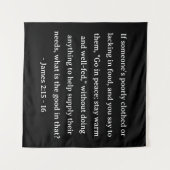 Bijbelvers James 2:15 - 16 Wandkleed (Voorkant (horizontaal))