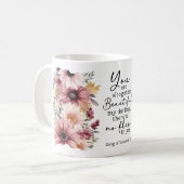 Bijbelvers Je bent mooi koffiemok (Voorkant links)