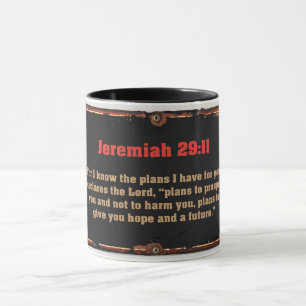 Bijbelvers Jeremia 29:11 Christelijke koffiemok Mok