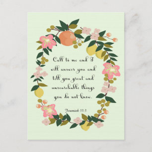 Bijbelvers - Jeremia 33:3 Briefkaart