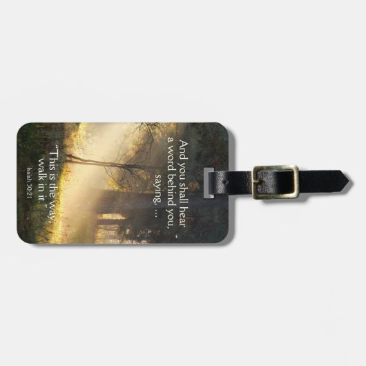 Bijbelvers Jesaja 30 Dit is de weg die daarin bewa Bagagelabel (Voorkant horizontaal)