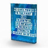 Bijbelvers Jesaja 40:29 Fotoblokken (Rechts)
