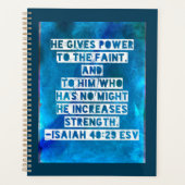 Bijbelvers Jesaja 40:29 Planner (Voorkant)