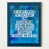Bijbelvers Jesaja 40:29 Planner (Achterkant)