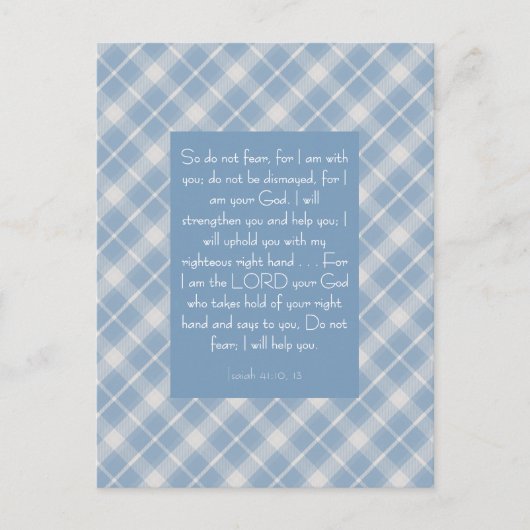  Bijbelvers Jesaja 41:10, 13 Briefkaart (Voorkant)