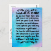 Bijbelvers Jesaja 41:10, 13 Briefkaart (Voorkant / Achterkant)