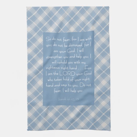  Bijbelvers Jesaja 41:10, 13 Theedoek (Verticaal)