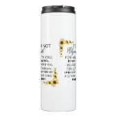 Bijbelvers Jesaja 41:10 Zonnebloem Thermosbeker (Achterkant)