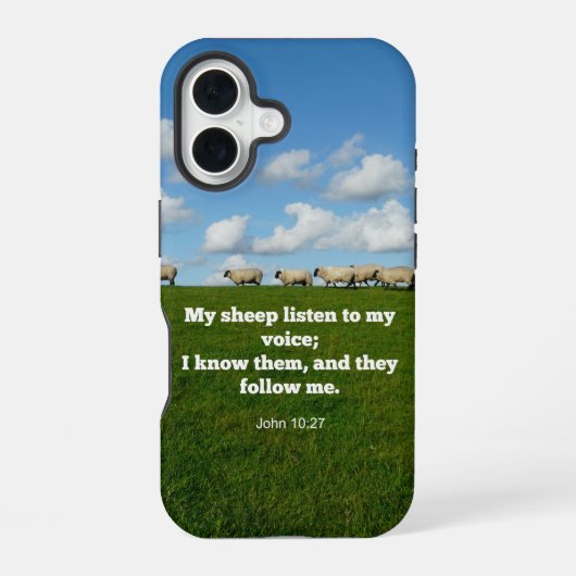 Bijbelvers, Johannes 10:27, Mijn schapen... iPhone 16 Hoesje (Achterkant)