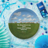 Bijbelvers, Johannes 10:27, Mijn schapen... Papieren Bordje (Feest)