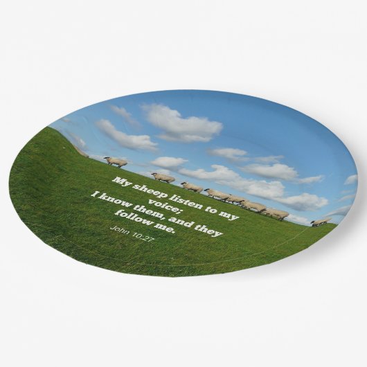 Bijbelvers, Johannes 10:27, Mijn schapen... Papieren Bordje (Gekanteld)