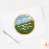 Bijbelvers, Johannes 10:27, Mijn schapen... Ronde Sticker (Envelop)