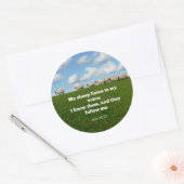 Bijbelvers, Johannes 10:27, Mijn schapen... Ronde Sticker (Envelop)