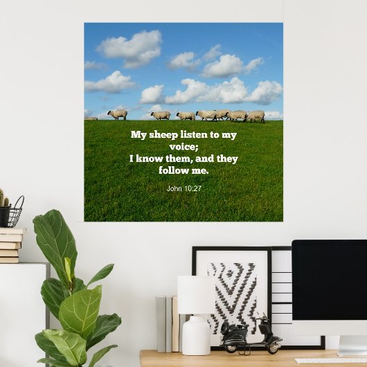 Bijbelvers, Johannes 10:27, Poster (Thuiskantoor)