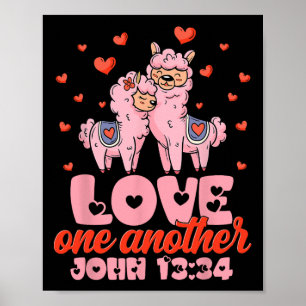Bijbelvers Johannes 13&#; Llama Valentijnsdag Chr Poster