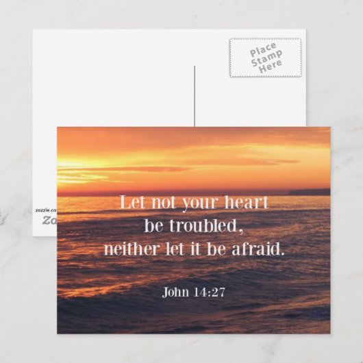 Bijbelvers, Johannes 14 27 Briefkaart (Voorkant / Achterkant)