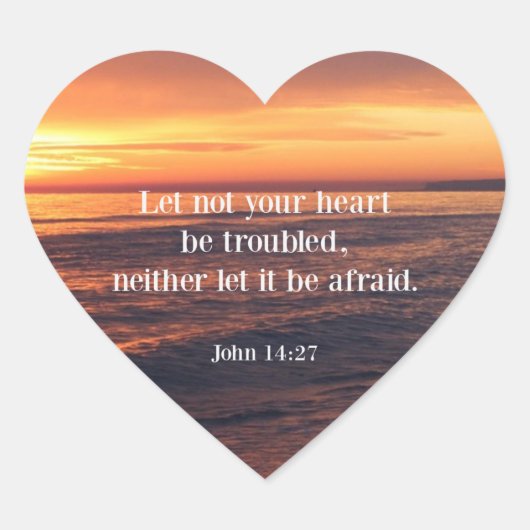 Bijbelvers, Johannes 14 27 Hart Sticker (Voorkant)