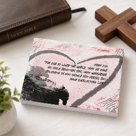 Bijbelvers Johannes 3:16 Grunge Hart Briefkaart