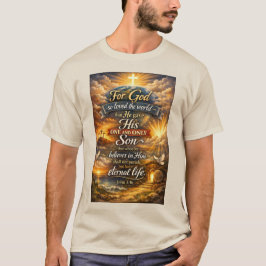 Bijbelvers Johannes 3:16 Heren T-shirt
