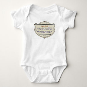 Bijbelvers Johannes 3:16 Schild Baby Bodysuit