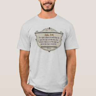 Bijbelvers Johannes 3:16 Schild Heren T-shirt