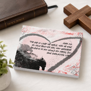 Bijbelvers Johannes 3:16 Verscheurd Hart  Briefkaart