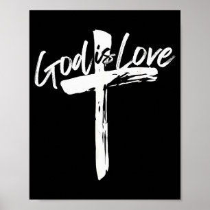 Bijbelvers Johannes 4_8 God Is Liefde Christelijk  Poster