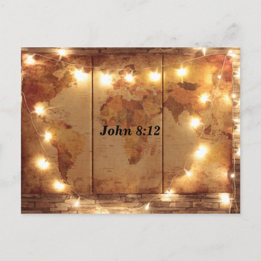 Bijbelvers Johannes 8:12 Jezus is licht van de wer Briefkaart (Achterkant)