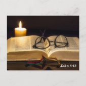 Bijbelvers Johannes 8:12 Jezus is licht van de wer Briefkaart (Achterkant)