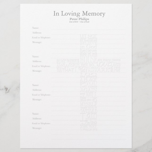 Bijbelvers John14, kruisvormig filigree - (Voorkant)