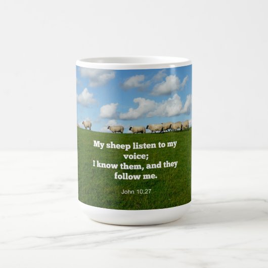 Bijbelvers, John 10:27, Koffiemok (Center)