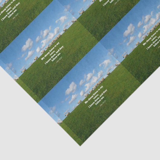 Bijbelvers, John 10:27, Mijn schaap... Tissuepapier (Detail)