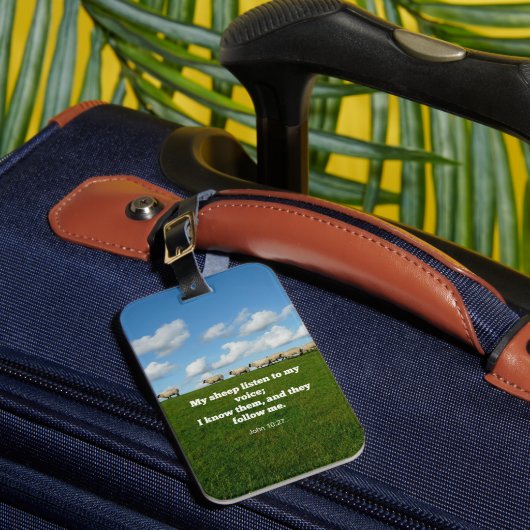 Bijbelvers, John 10:27, Mijn schapen.. Bagagelabel (Voorkant Insitu 1)