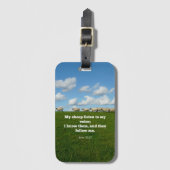 Bijbelvers, John 10:27, Mijn schapen.. Bagagelabel (Voorkant (verticaal))