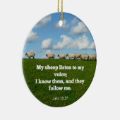 Bijbelvers, John 10:27, Mijn schapen.. Keramisch Ornament (Rechts)